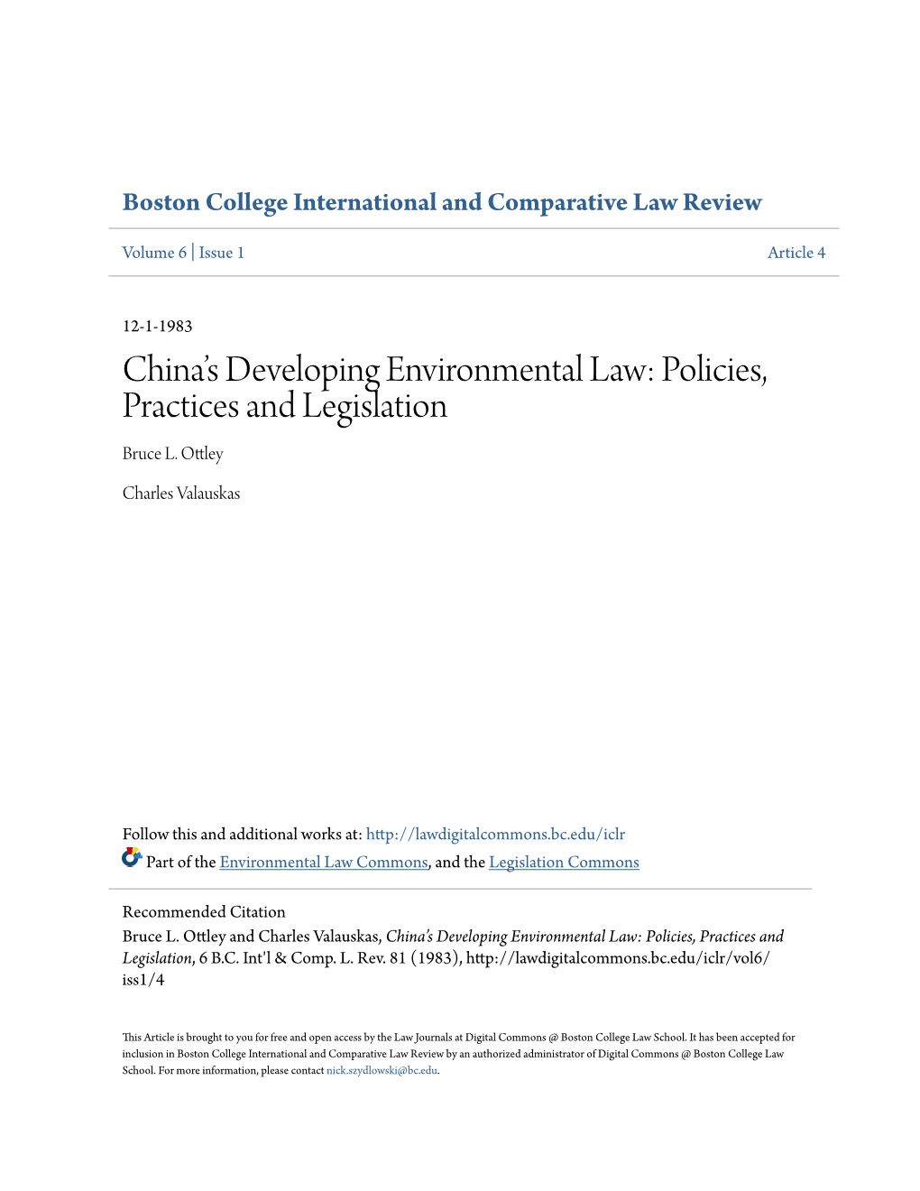 Chinaâ•Žs Developing Environmental