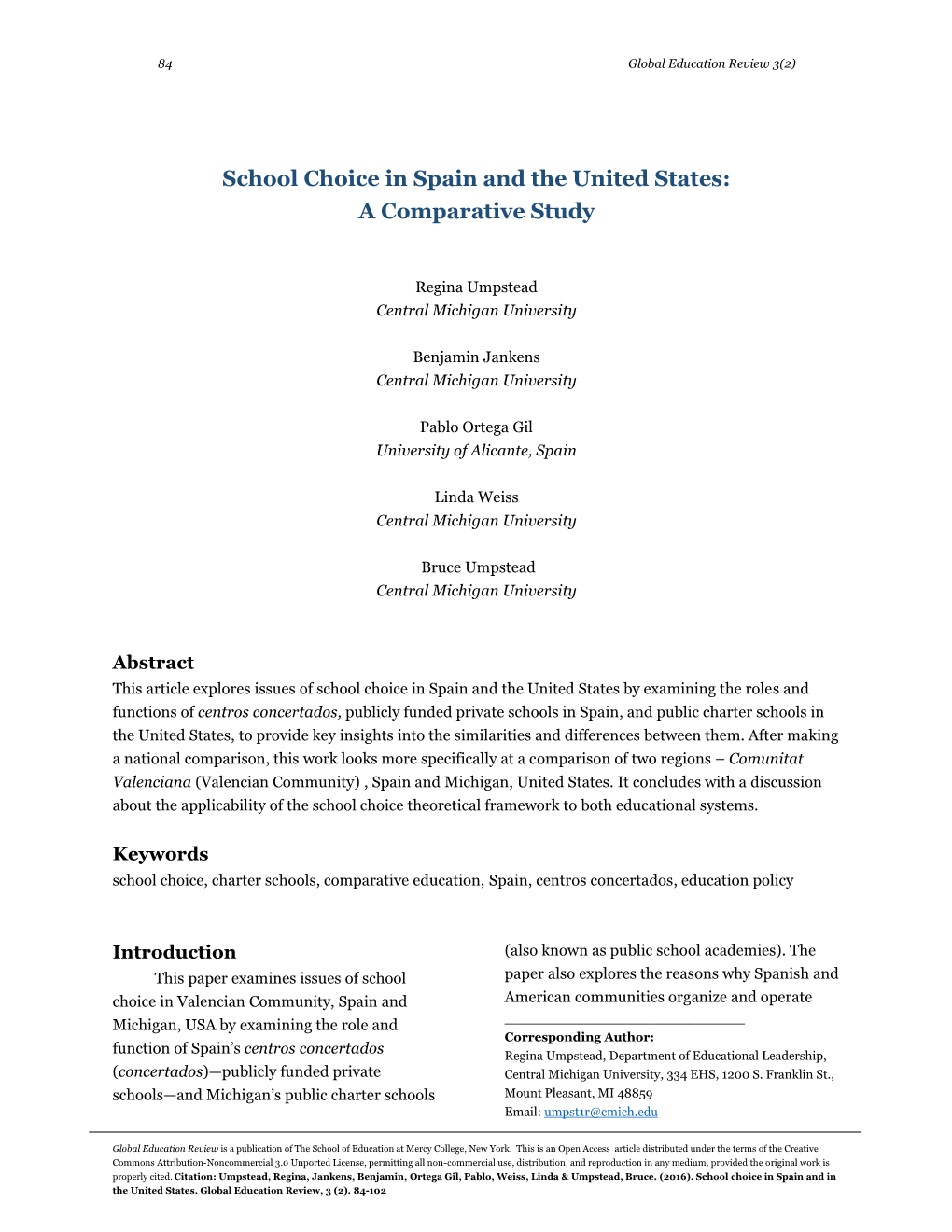 School Choice in Spain and the United States: a Comparative Study