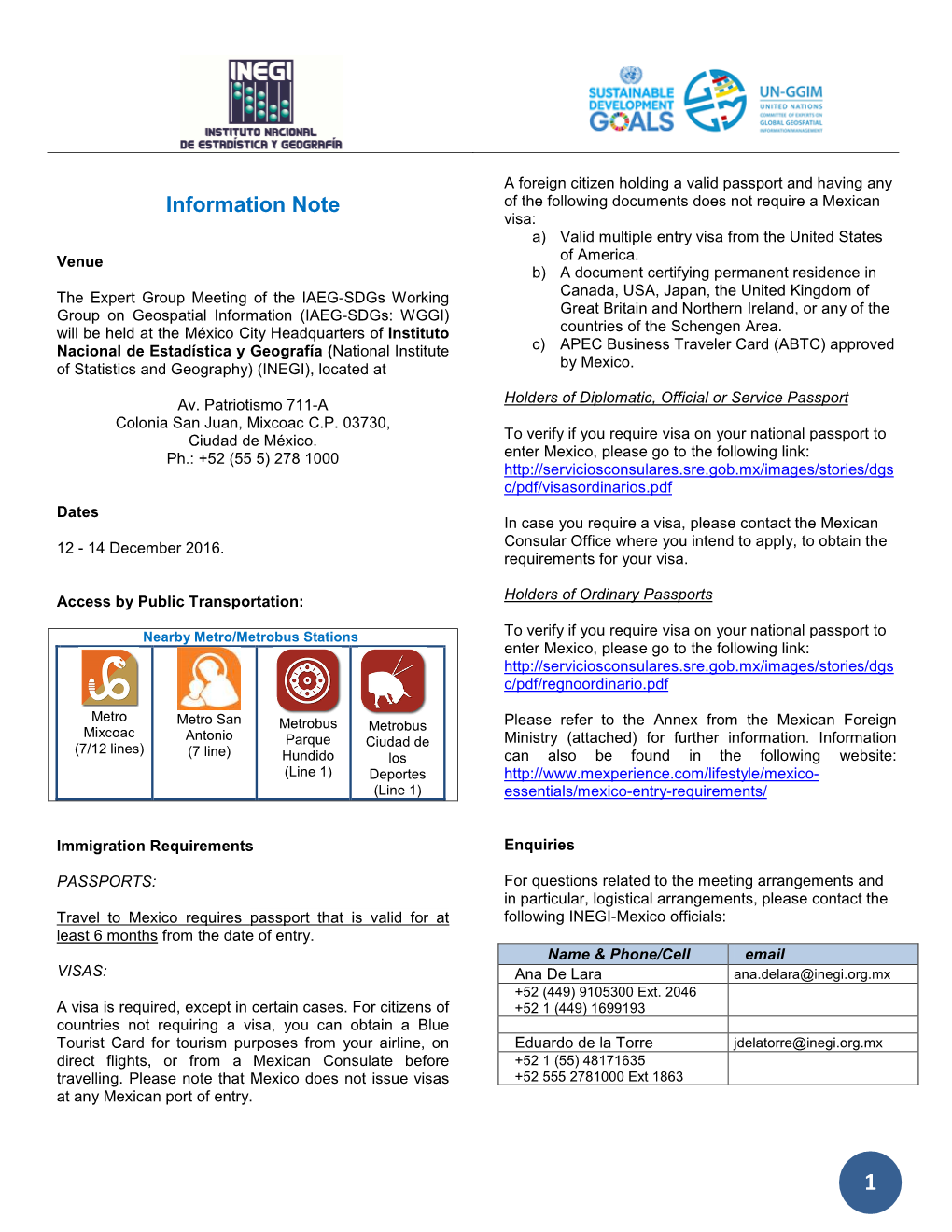 Information Note of the Following Documents Does Not Require a Mexican Visa: A) Valid Multiple Entry Visa from the United States Venue of America