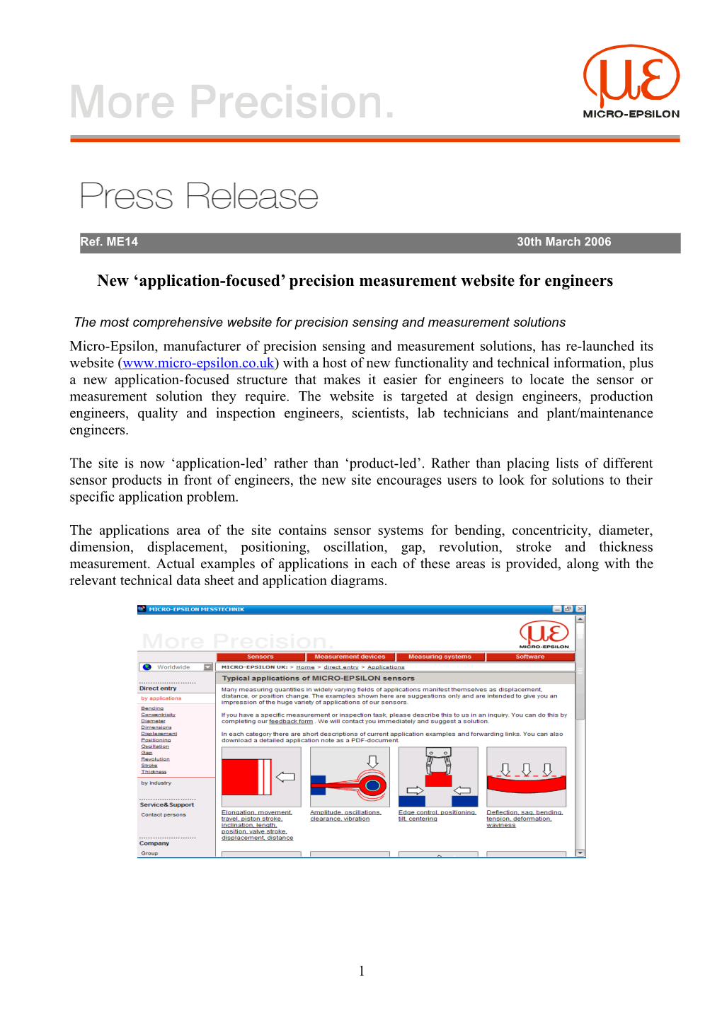 New Application-Focused Precision Measurement Website for Engineers