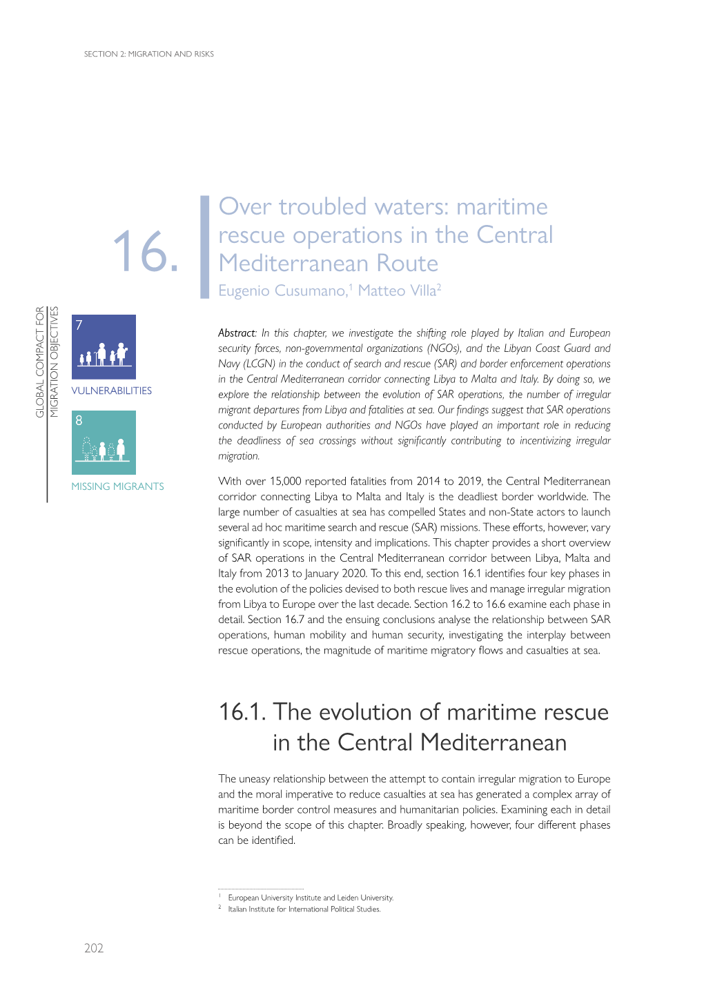 Over Troubled Waters: Maritime Rescue Operations in the Central 16