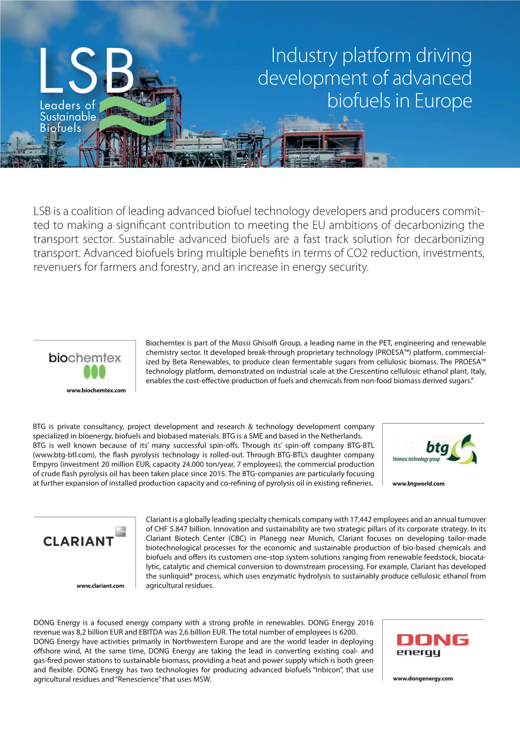 Industry Platform Driving Development of Advanced Biofuels in Europe