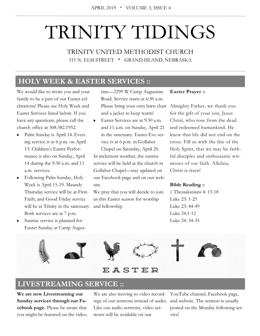 Trinity Tidings Trinity United Methodist Church 511 N