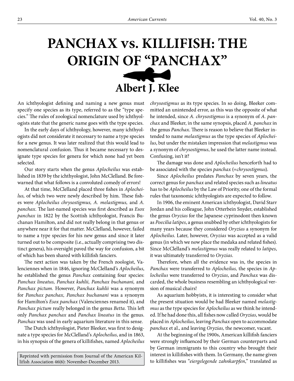 PANCHAX Vs. KILLIFISH: the ORIGIN of “PANCHAX”