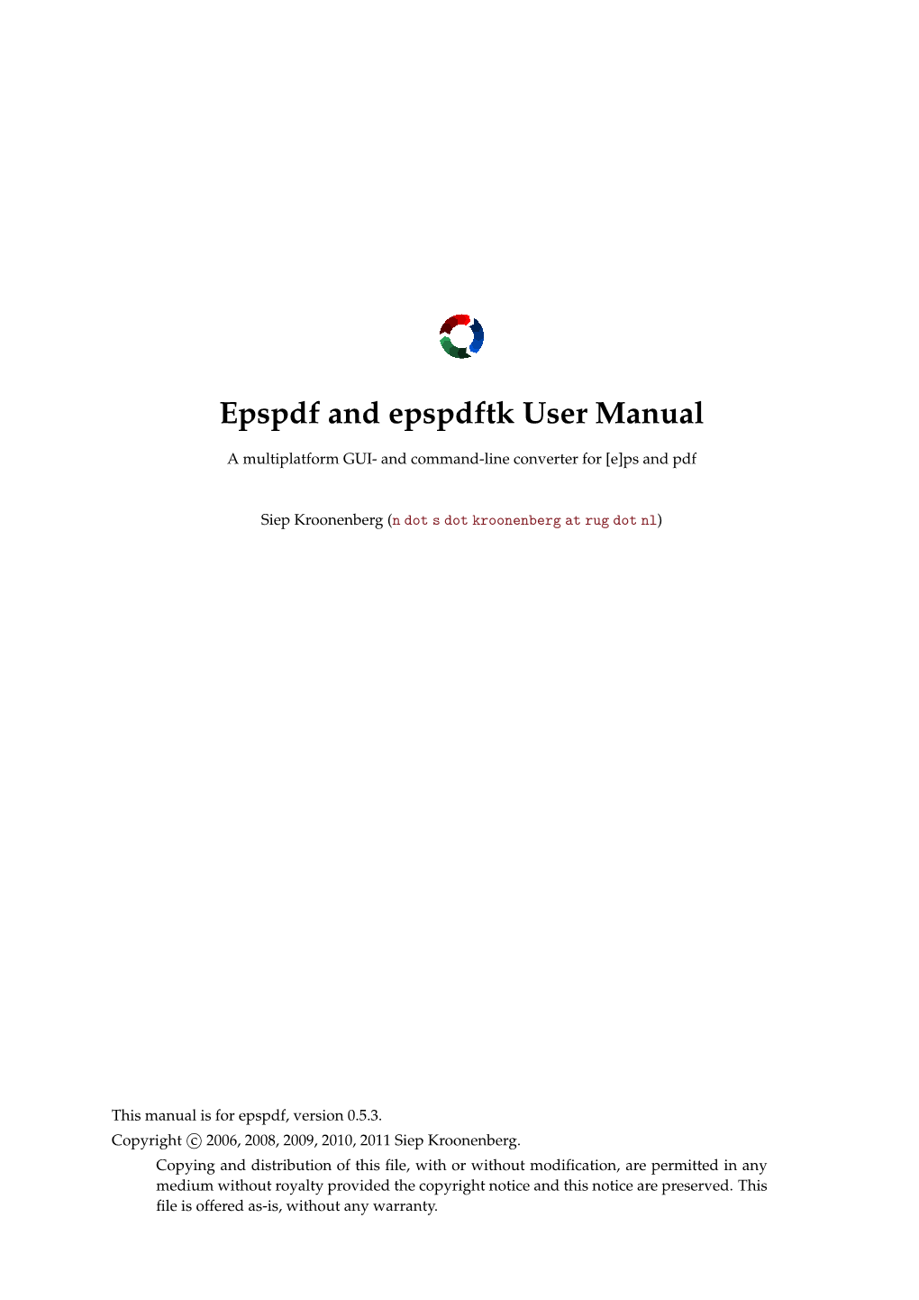 Epspdf and Epspdftk User Manual