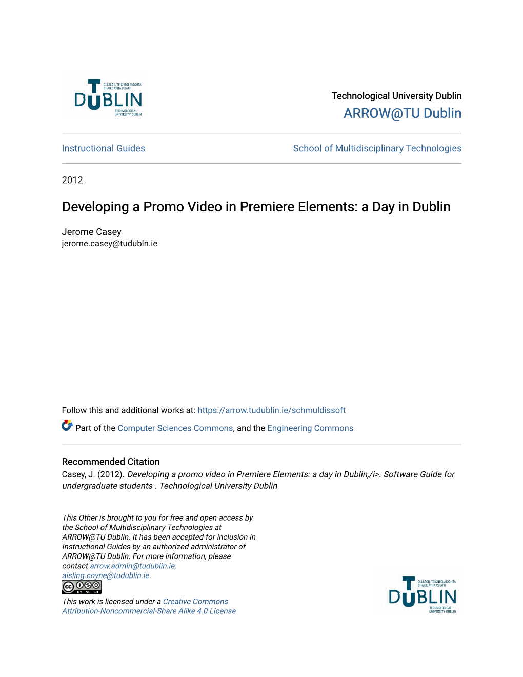 Developing a Promo Video in Premiere Elements: a Day in Dublin