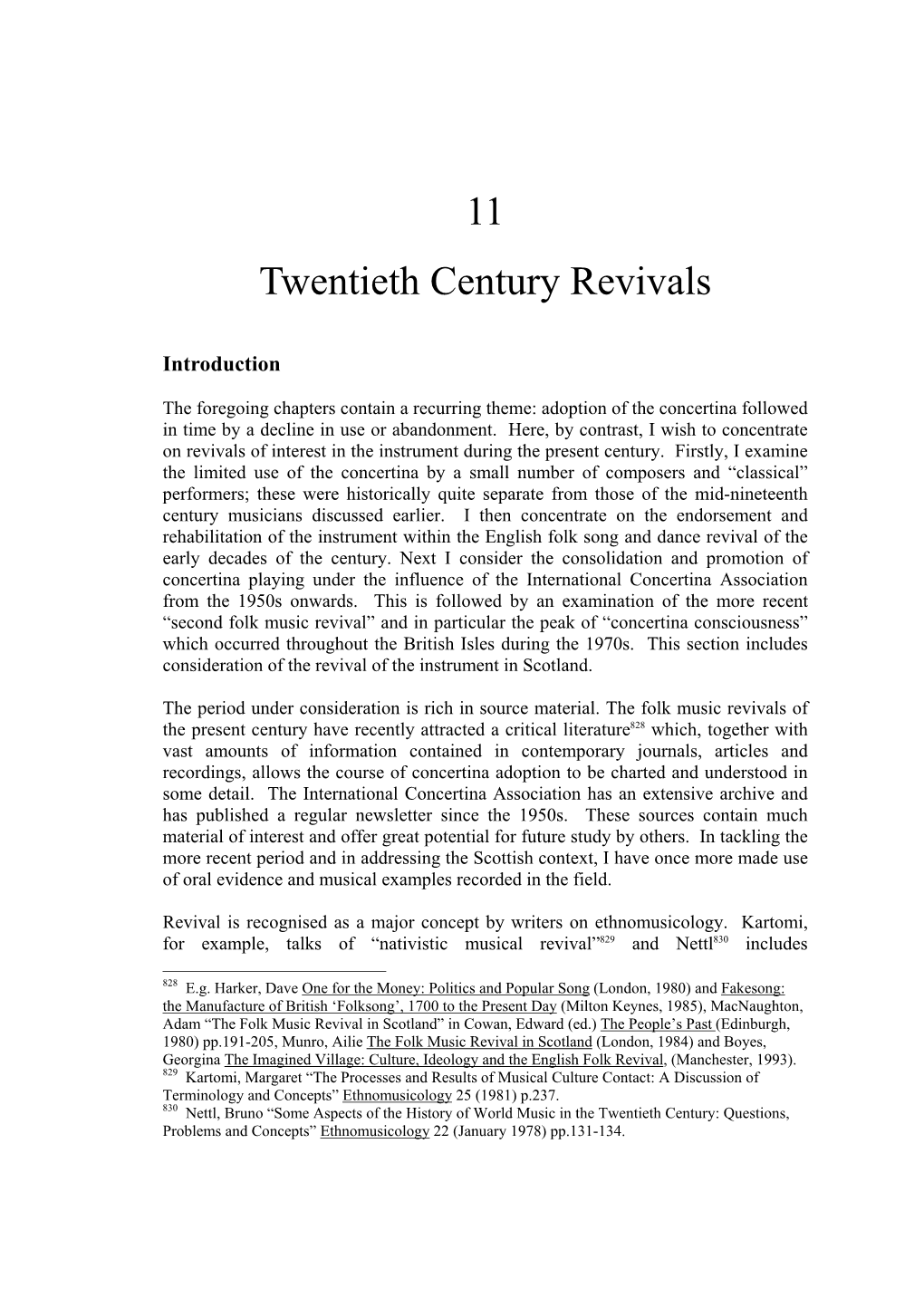 Chapter 11: Twentieth Century Revivals