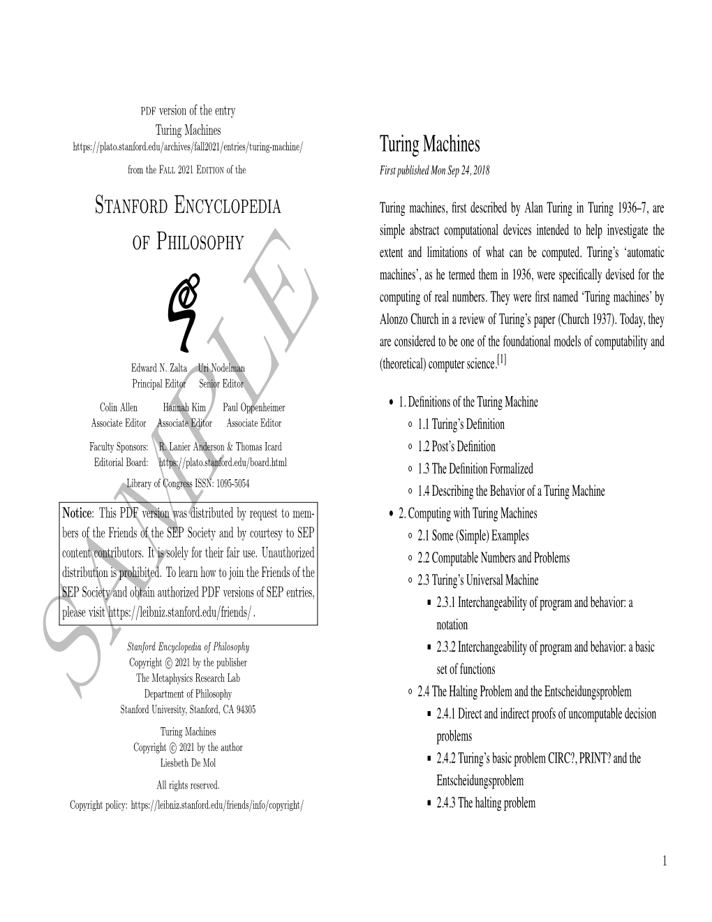 Sample PDF Entry on Turing Machines