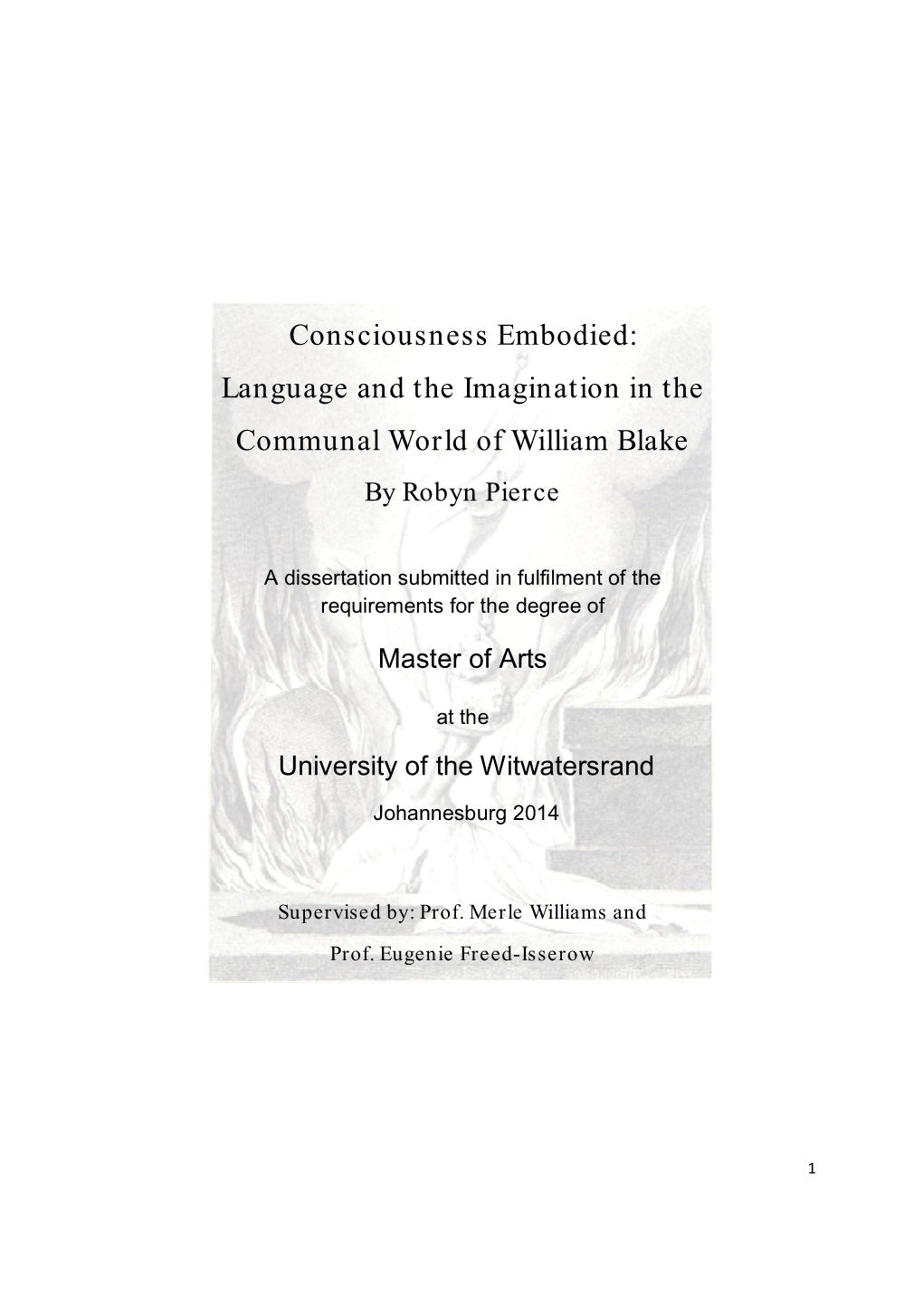 Language and the Imagination in the Communal World of William Blake by Robyn Pierce