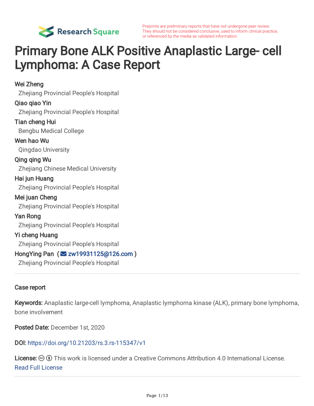 Cell Lymphoma: a Case Report