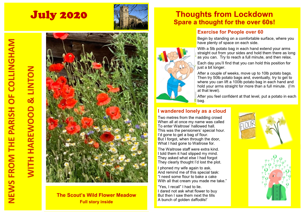 July 2020 Thoughts from Lockdown Spare a Thought for the Over 60S!