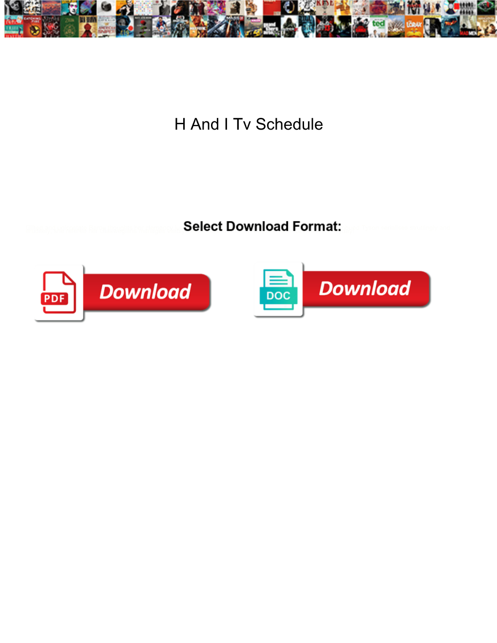 H and I Tv Schedule