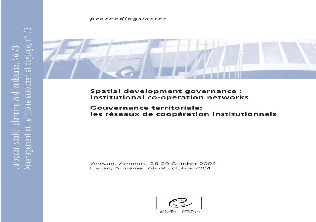 Spatial Development Governance: Institutional Co-Operation Networks