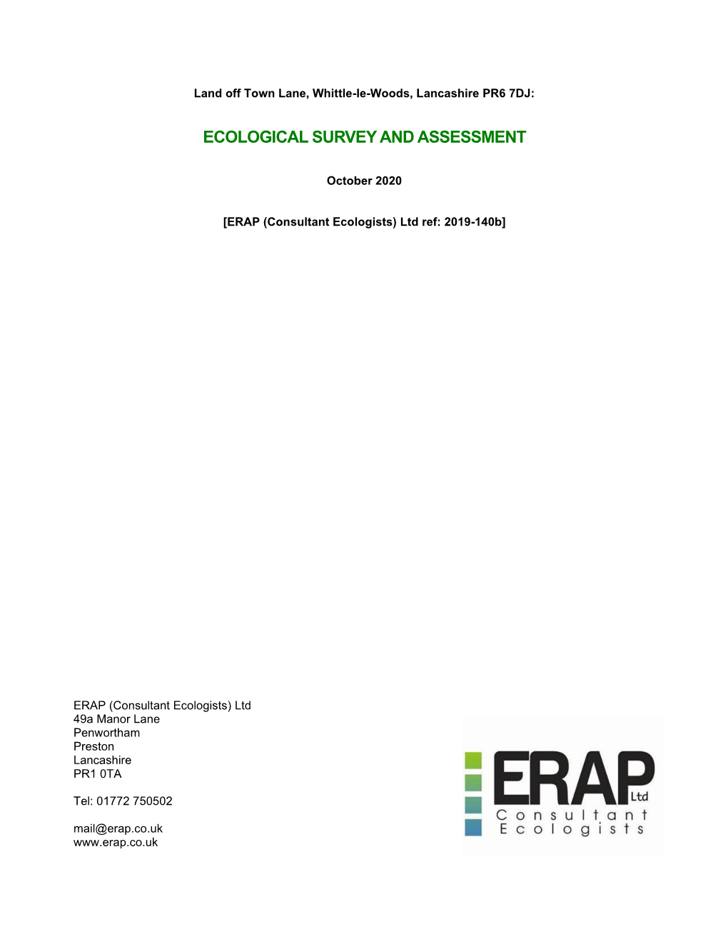 Ecological Survey and Assessment (October 2020)