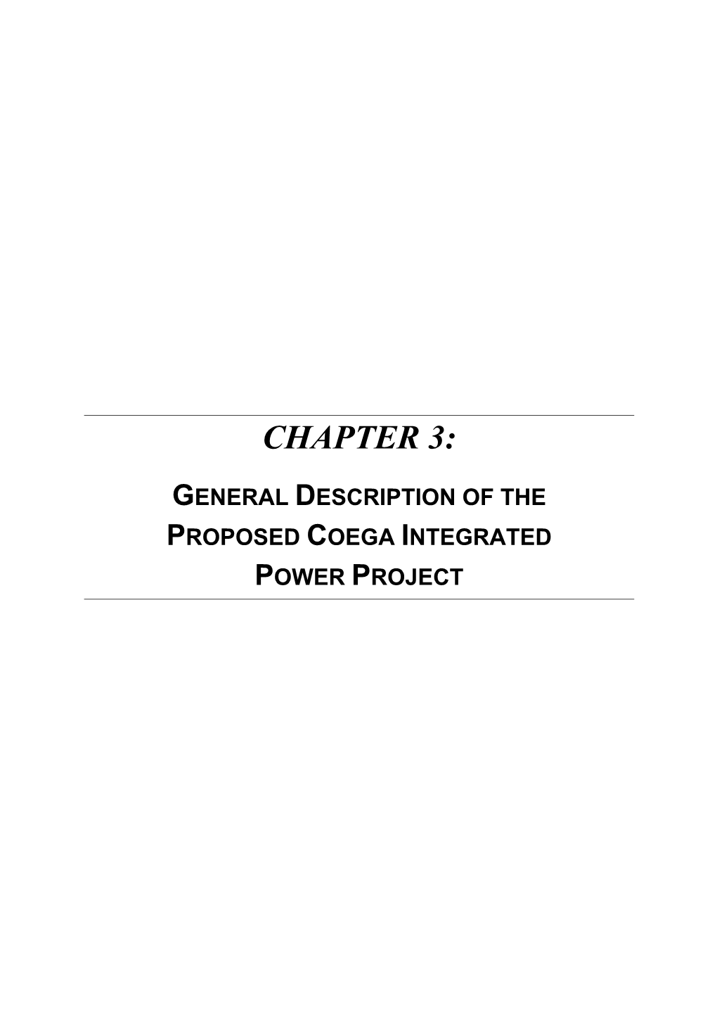 General Description of the Proposed Coega Integrated Power Project