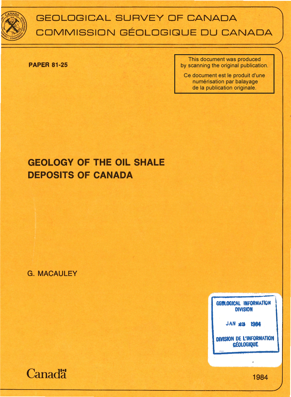 Canada Commission Geologique Du Canada