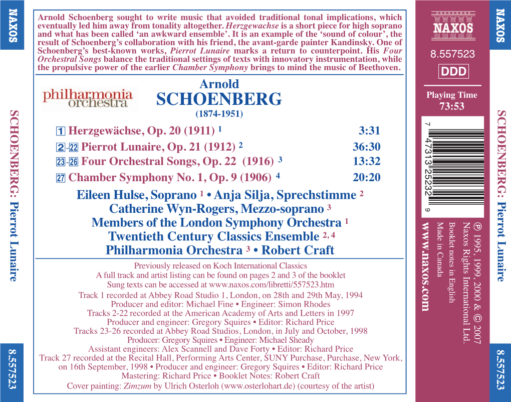 Schoenberg Sought to Write Music That Avoided Traditional Tonal Implications, Which Eventually Led Him Away from Tonality Altogether