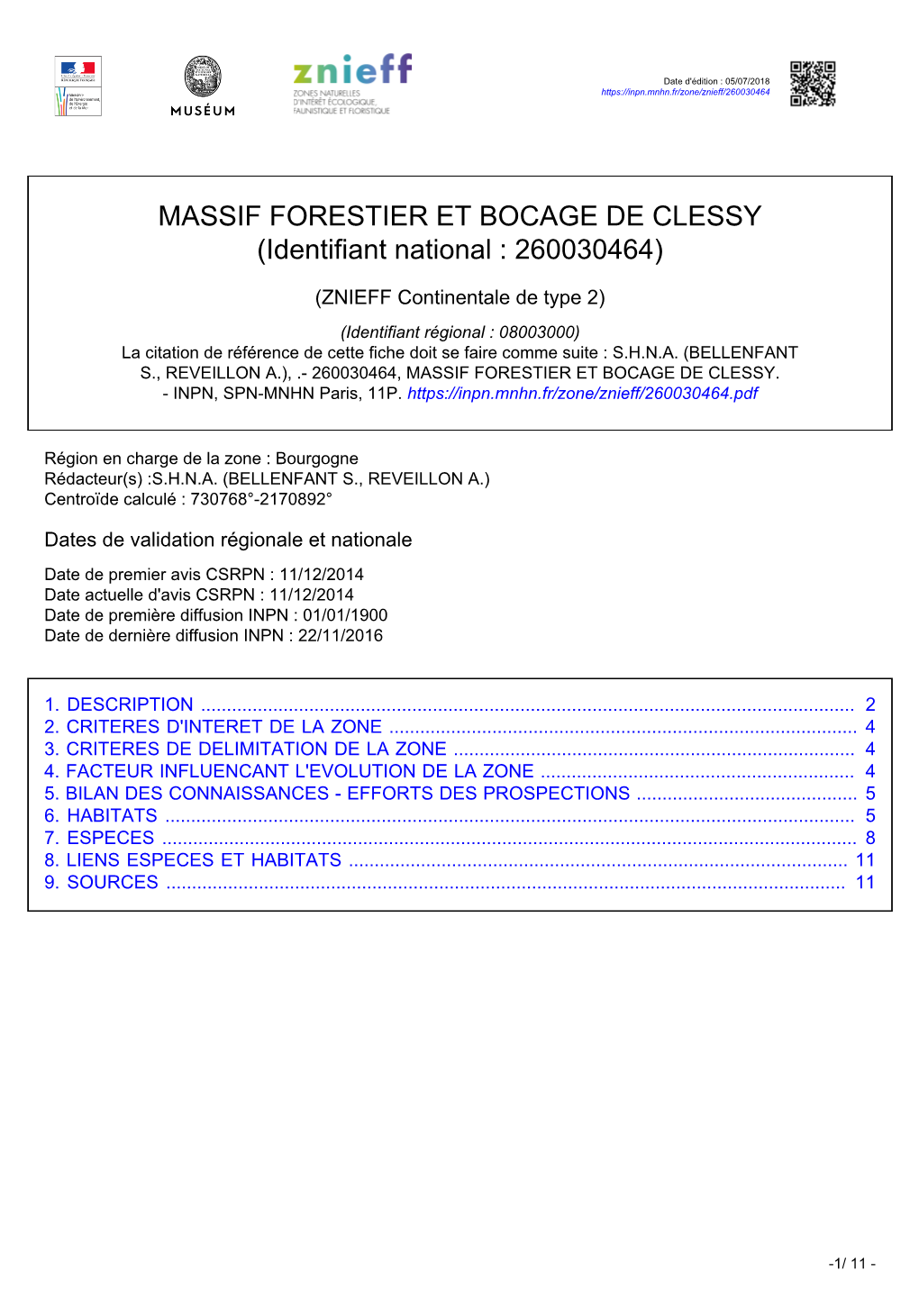 MASSIF FORESTIER ET BOCAGE DE CLESSY (Identifiant National : 260030464)