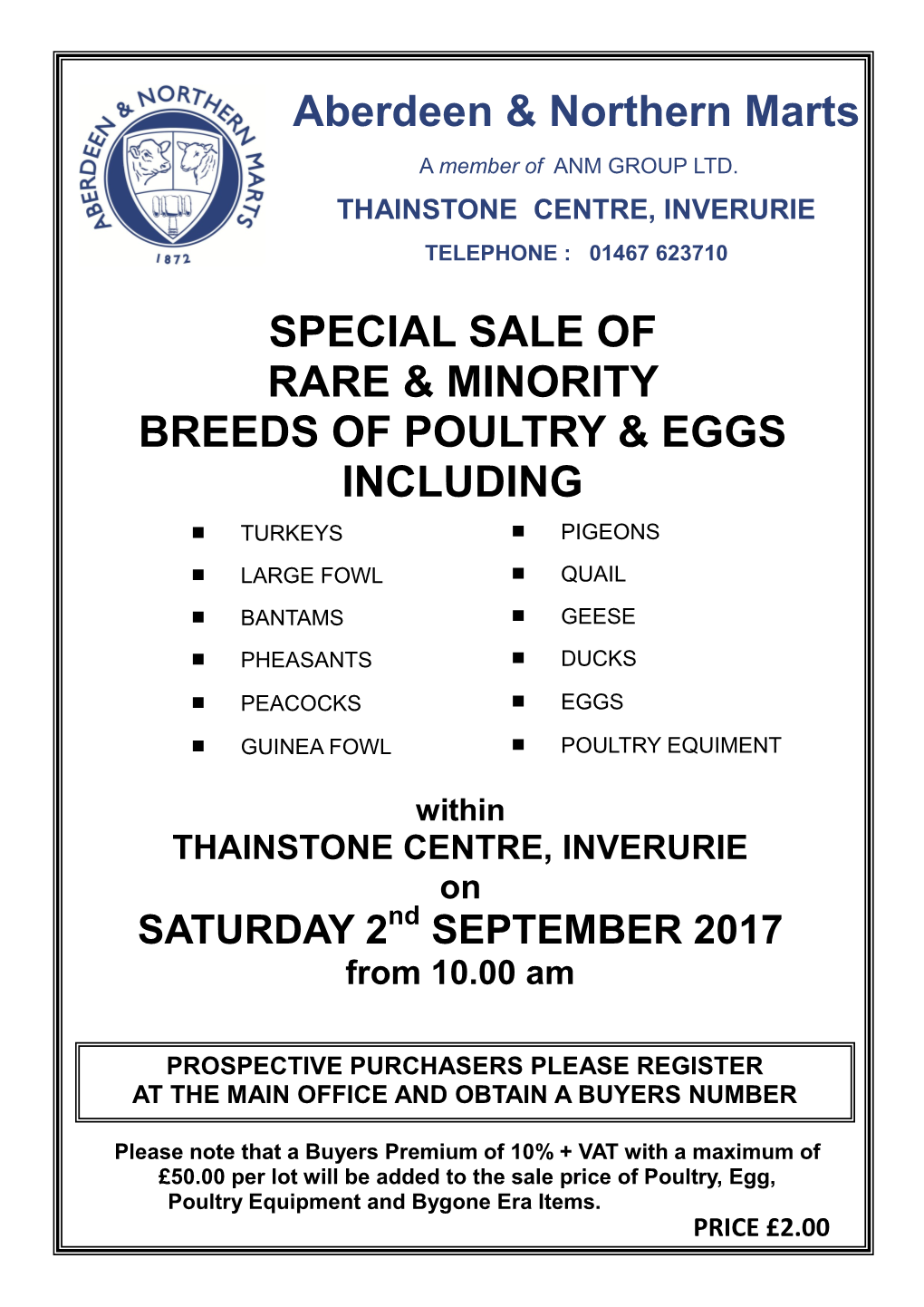 Aberdeen & Northern Marts SPECIAL SALE of RARE & MINORITY