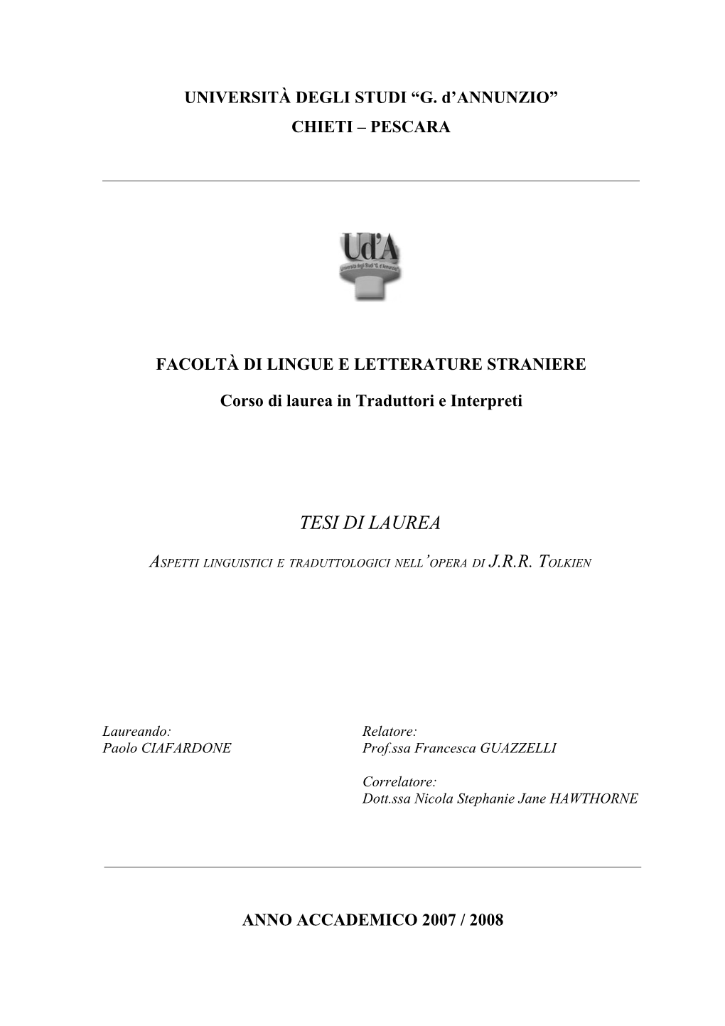 Tesi Di Laurea