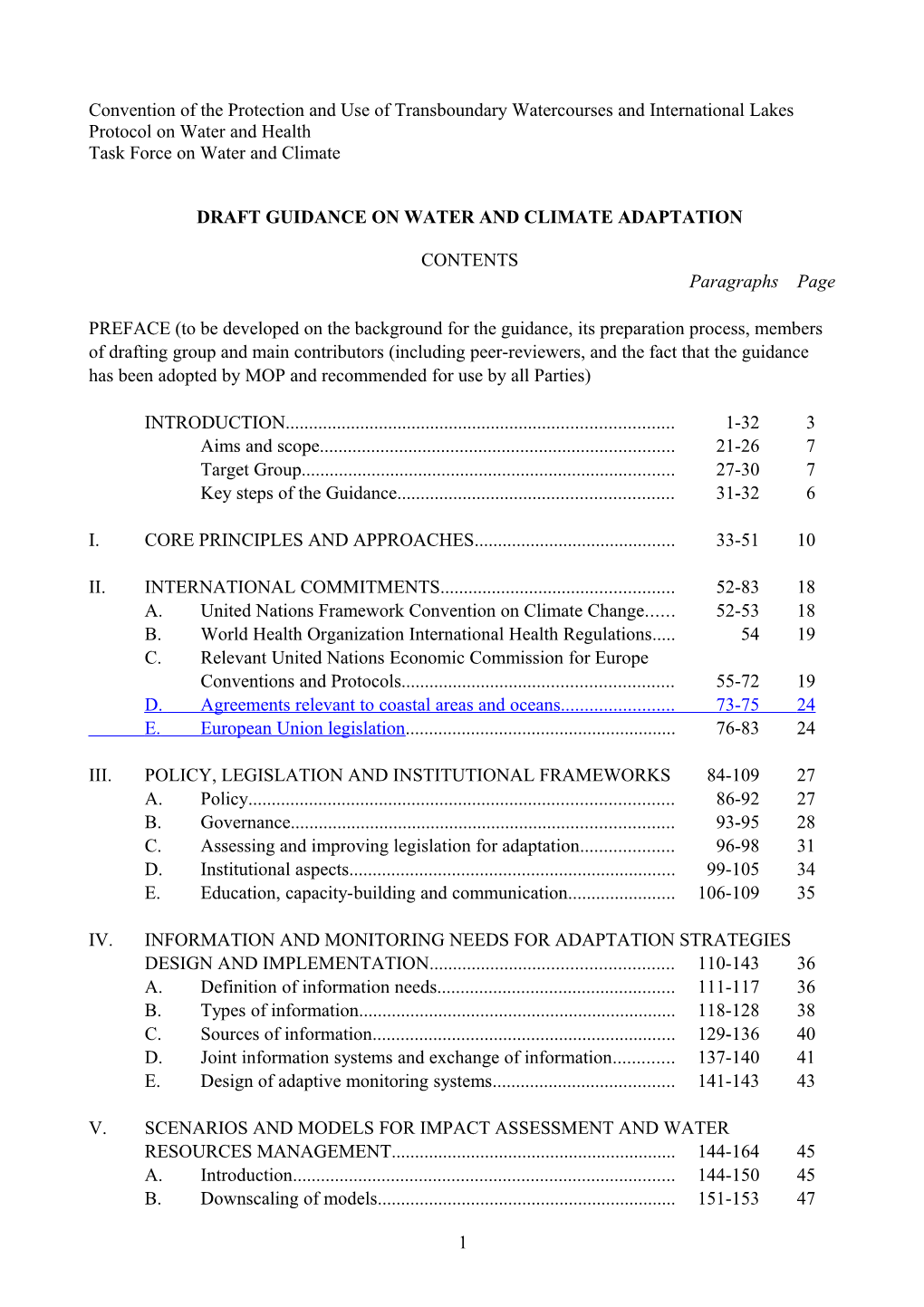 Guidance on Water and Climate Adaptation