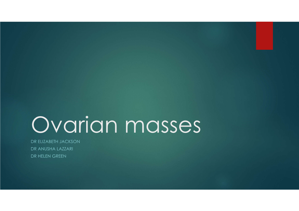 Ovarian Masses