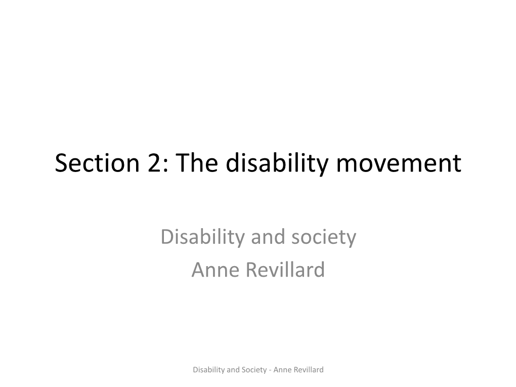 The Disability Movement