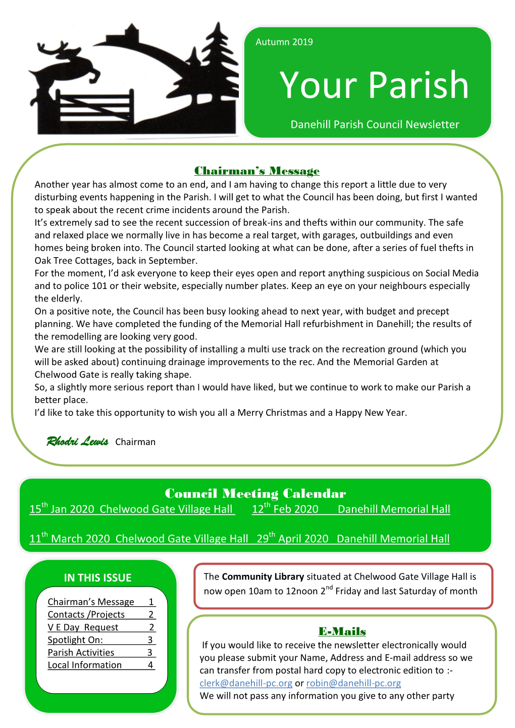 Your Parish D Danehill Parish Council Newsletter