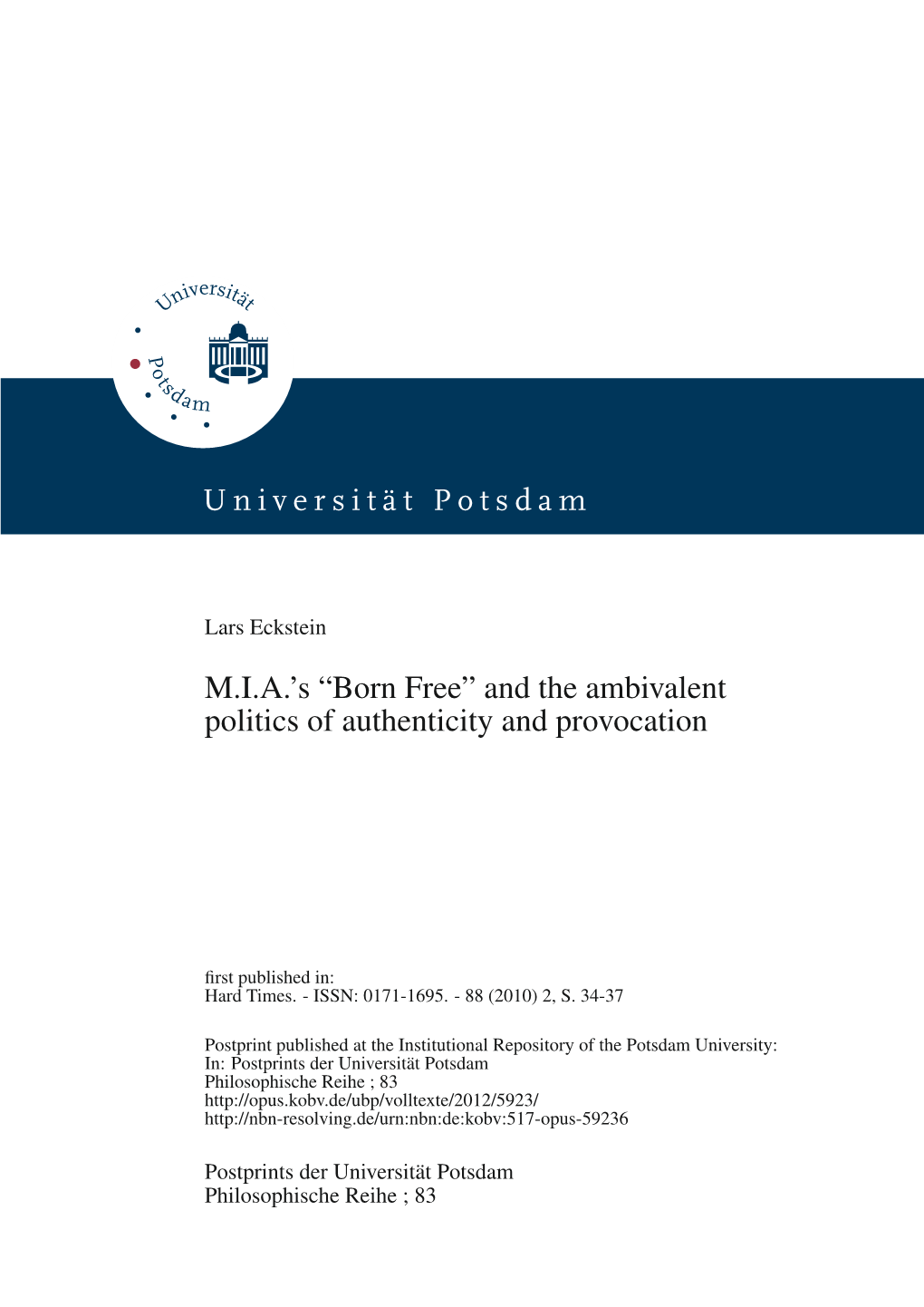 M.I.A.'S “Born Free” and the Ambivalent Politics Of