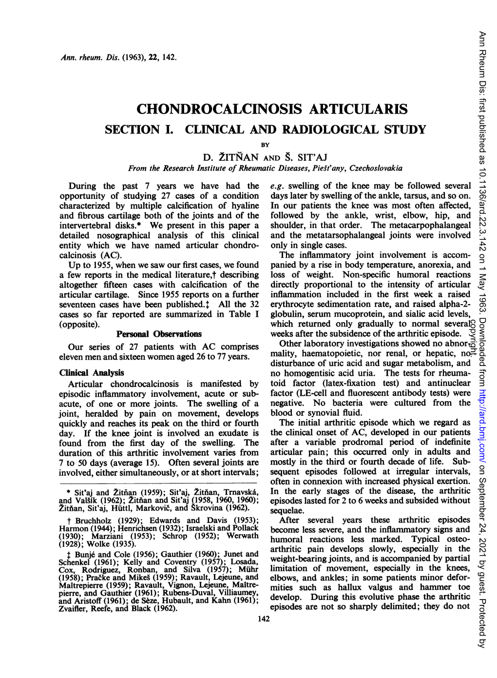 Chondrocalcinosis Articularis