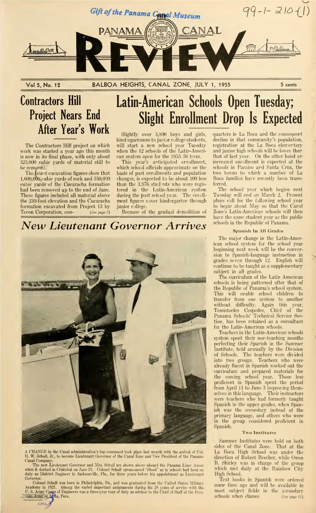 THE PANAMA CANAL REVIEW July 1, 1955