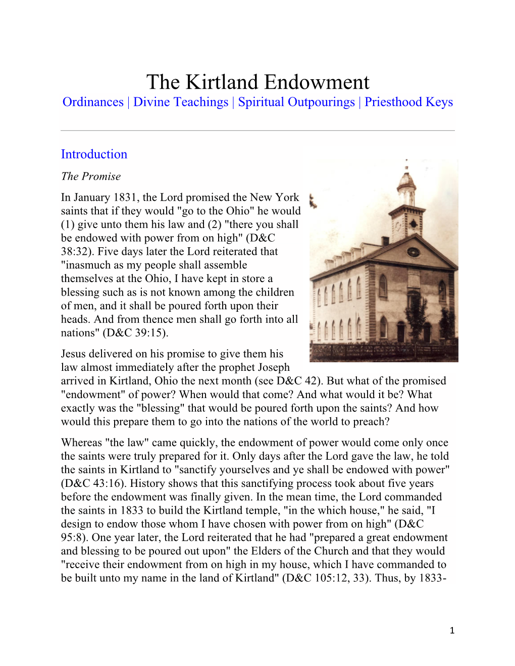 12-Pre-Class Reading-The Kirtland Endowment