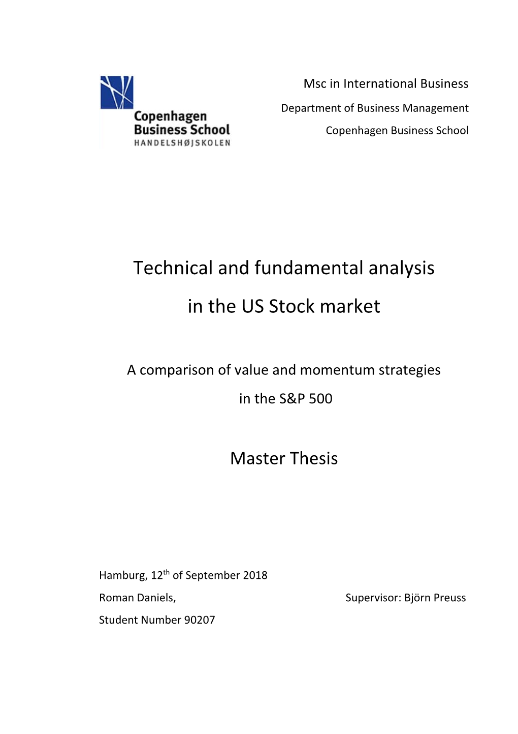 Technical and Fundamental Analysis in the US Stock Market