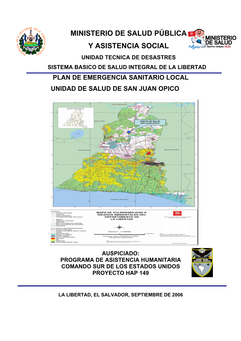 Plan De Emergencia Sanitario Local Unidad De Salud De San Juan Opico