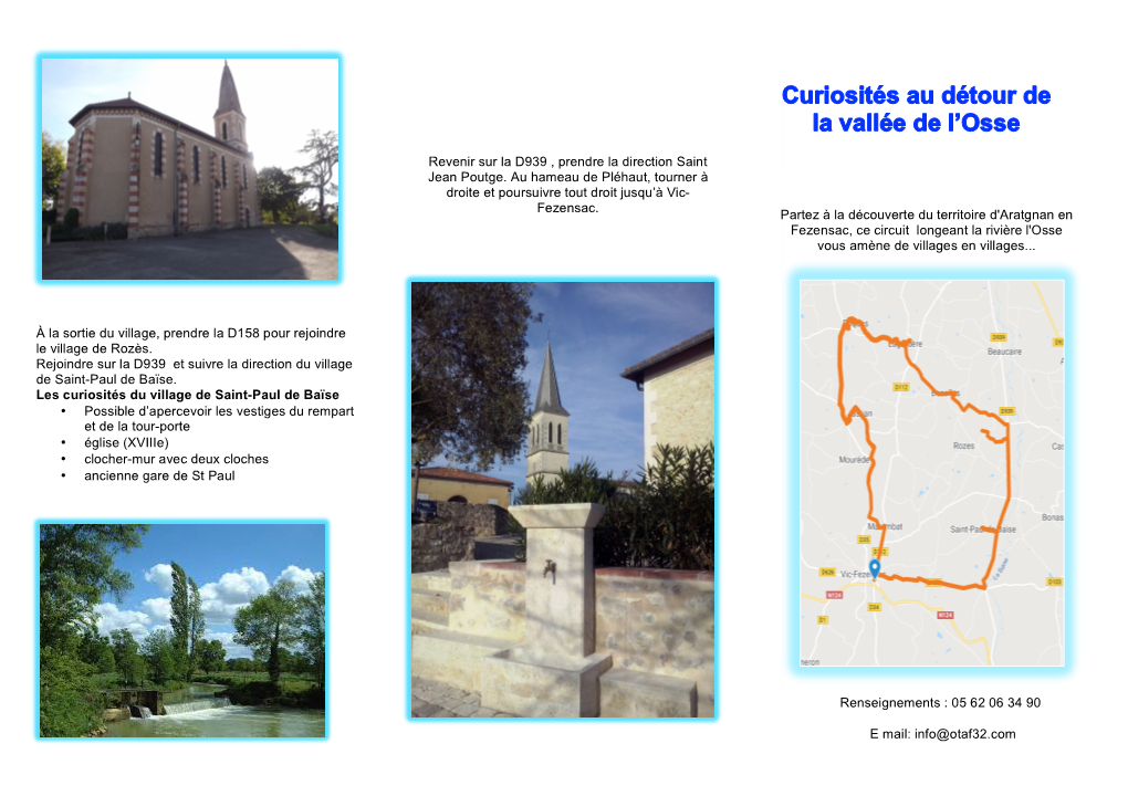 Flyer Curiosités Aux Détours De La Vallée De L'osse
