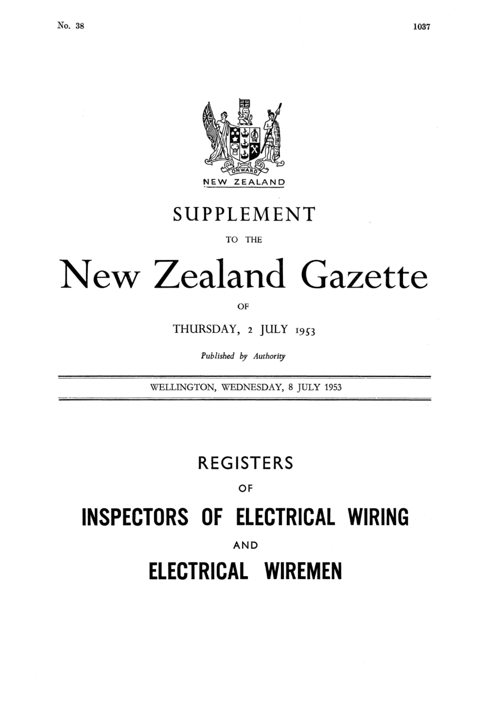 New Zealand Gazette OF
