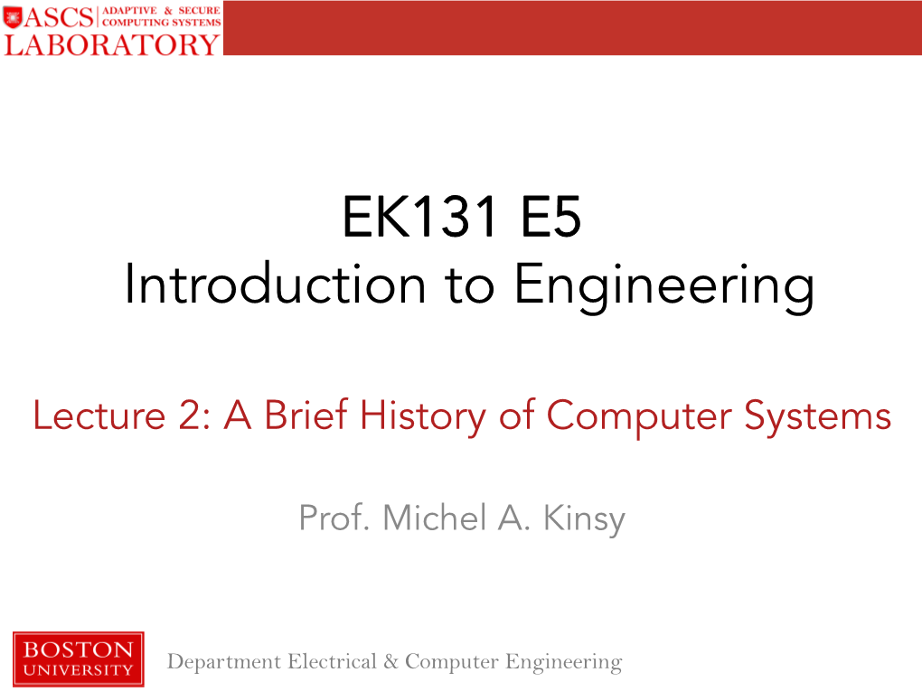 EK131 E5 Introduction to Engineering