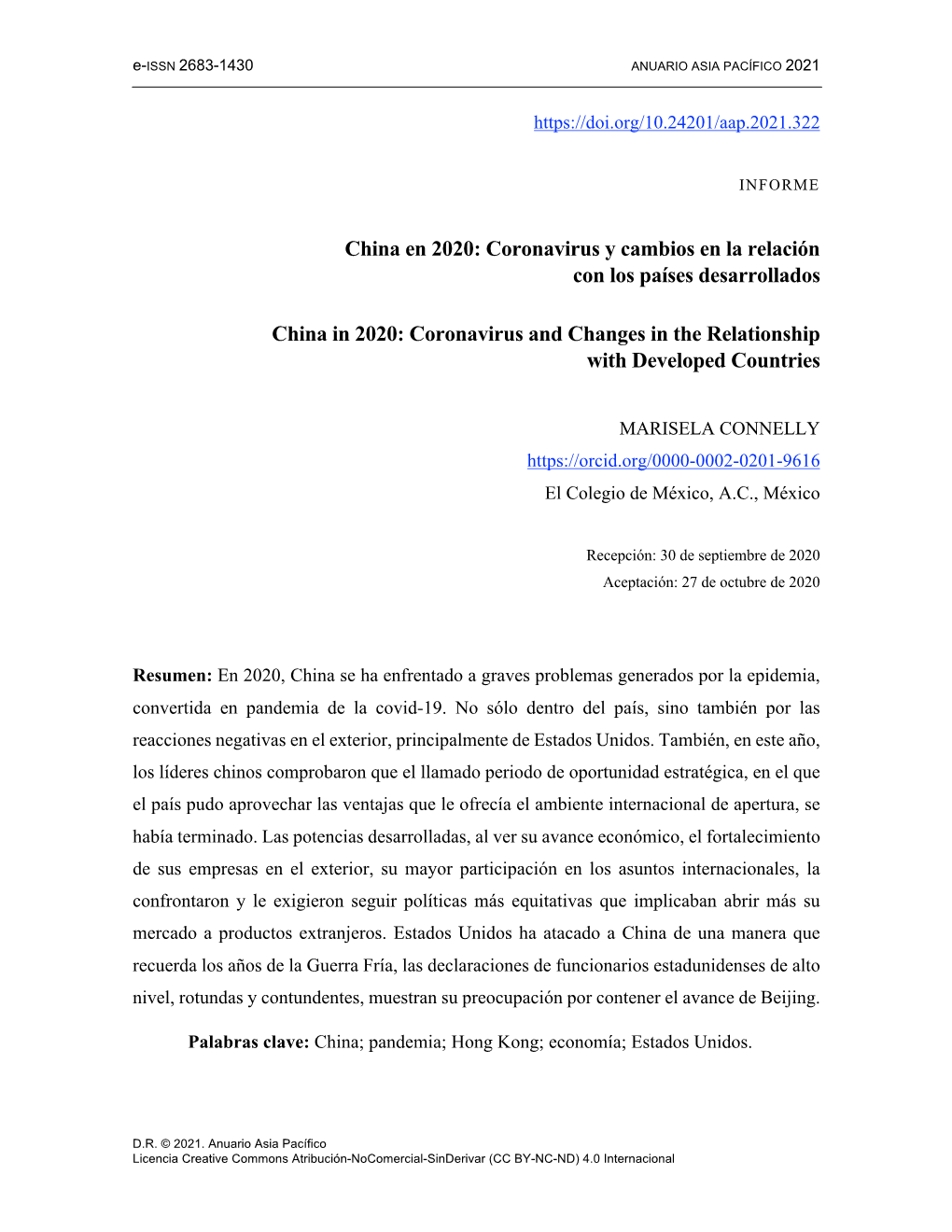 Coronavirus Y Cambios En La Relación Con Los Países Desarrollados China