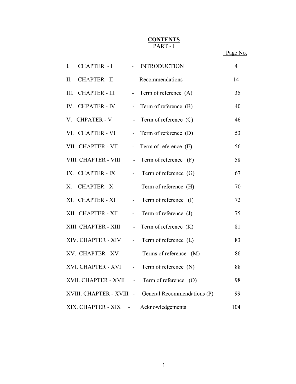 V. M. Lal Committee Report