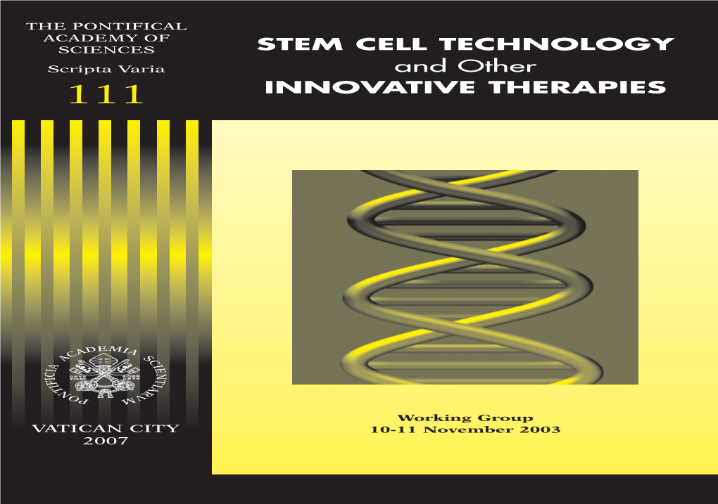 STEM CELL TECHNOLOGY and Other INNOVATIVE THERAPIES
