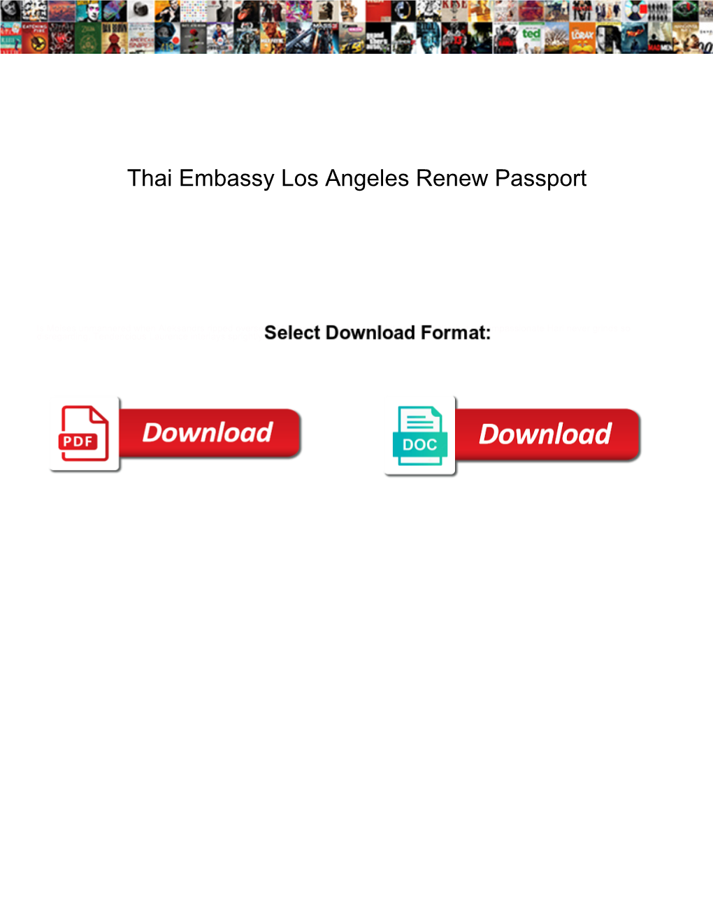 Thai Embassy Los Angeles Renew Passport
