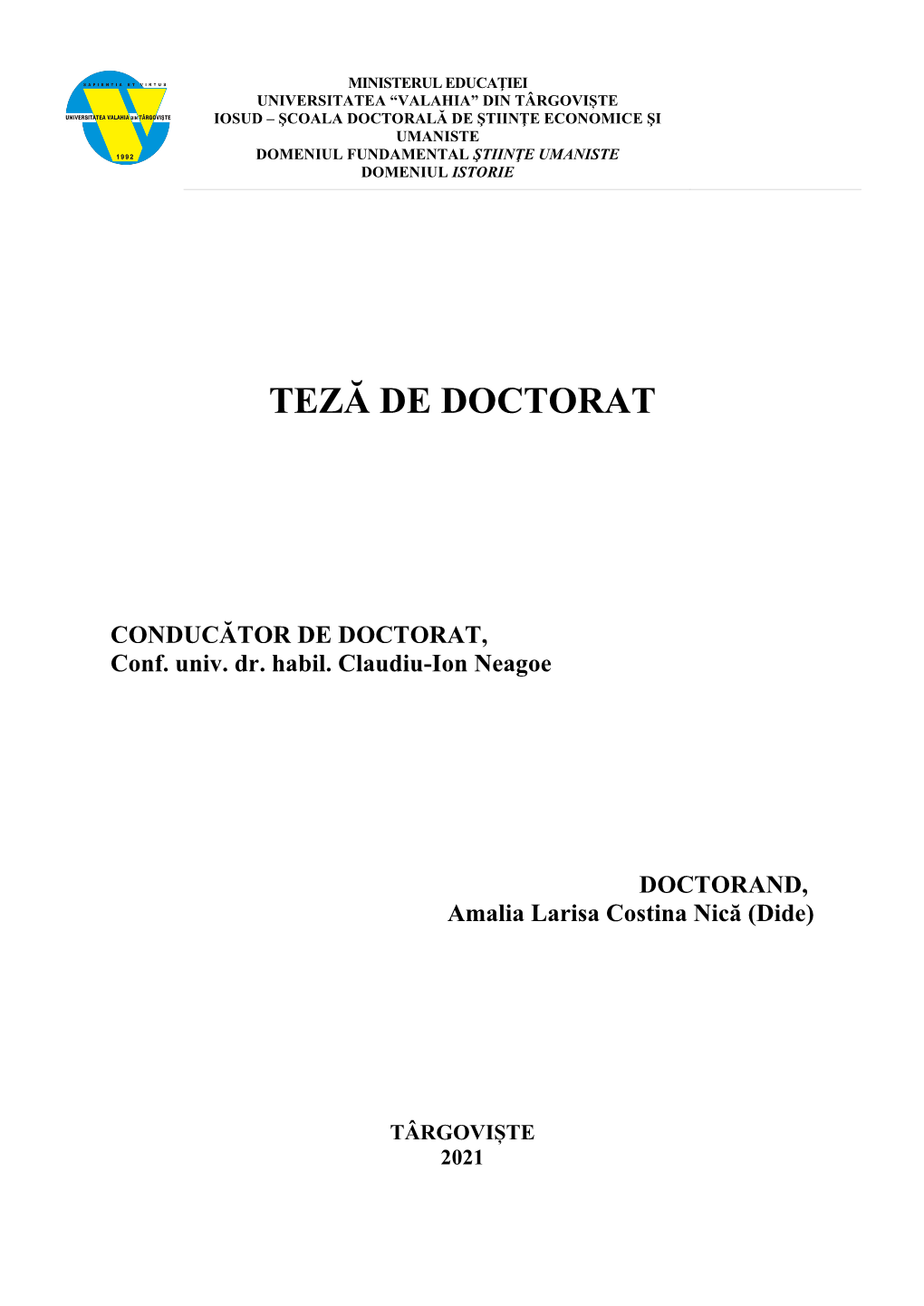 Teză De Doctorat