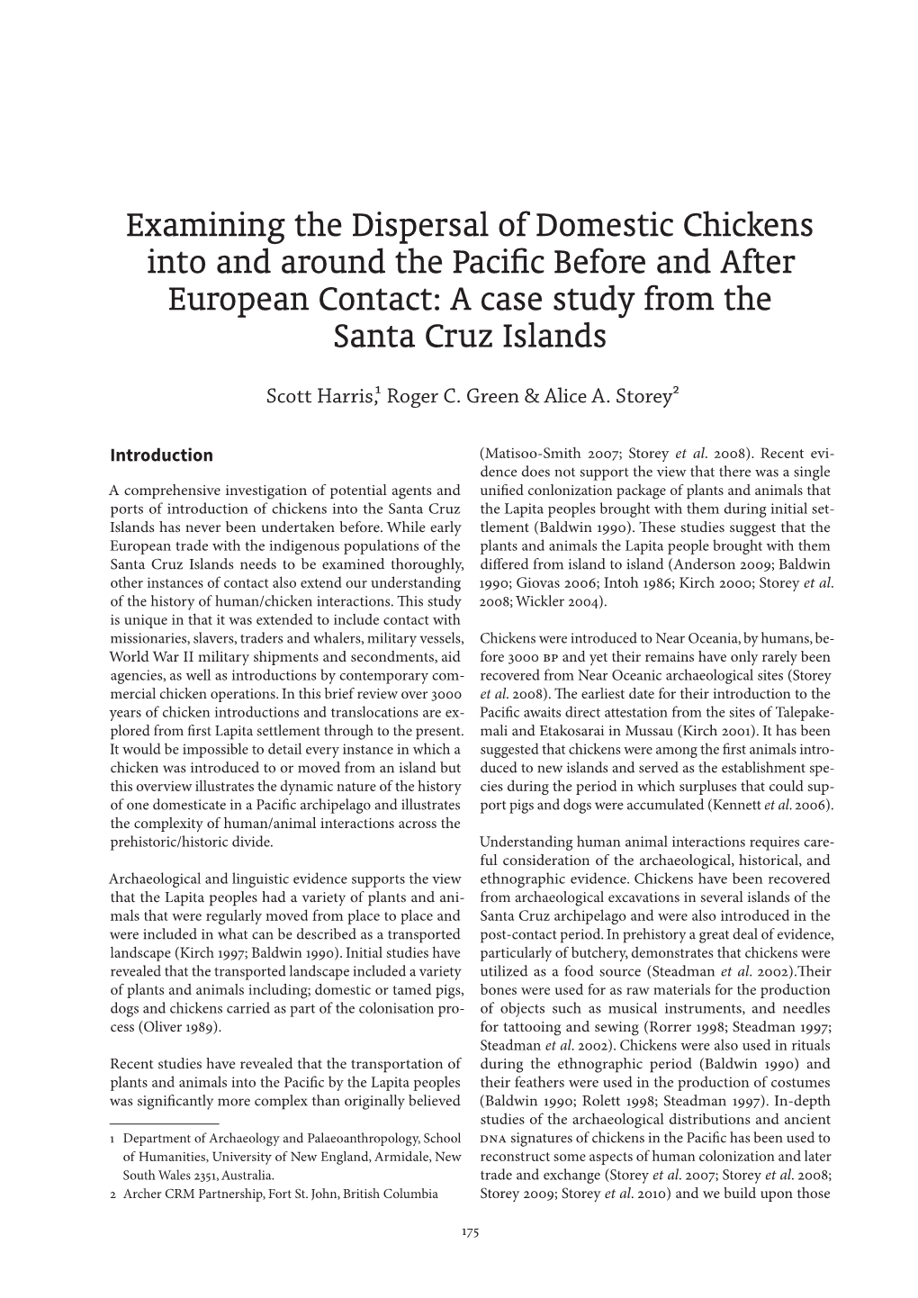 Examining the Dispersal of Domestic Chickens Into and Around the Pacific Before and After European Contact: a Case Study from the Santa Cruz Islands