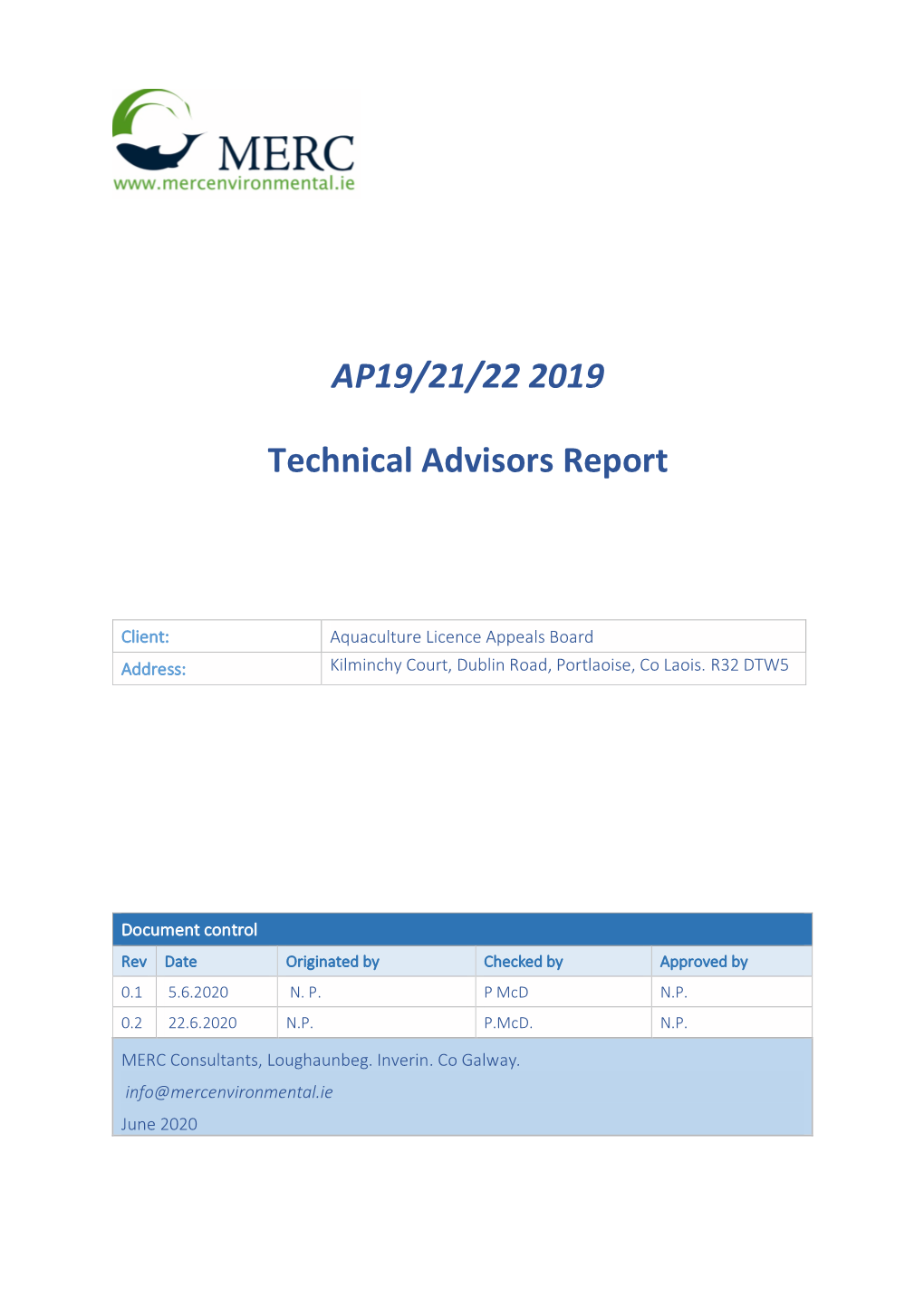 13. Technical Advisor Report AP19 AP21 AP22 2019