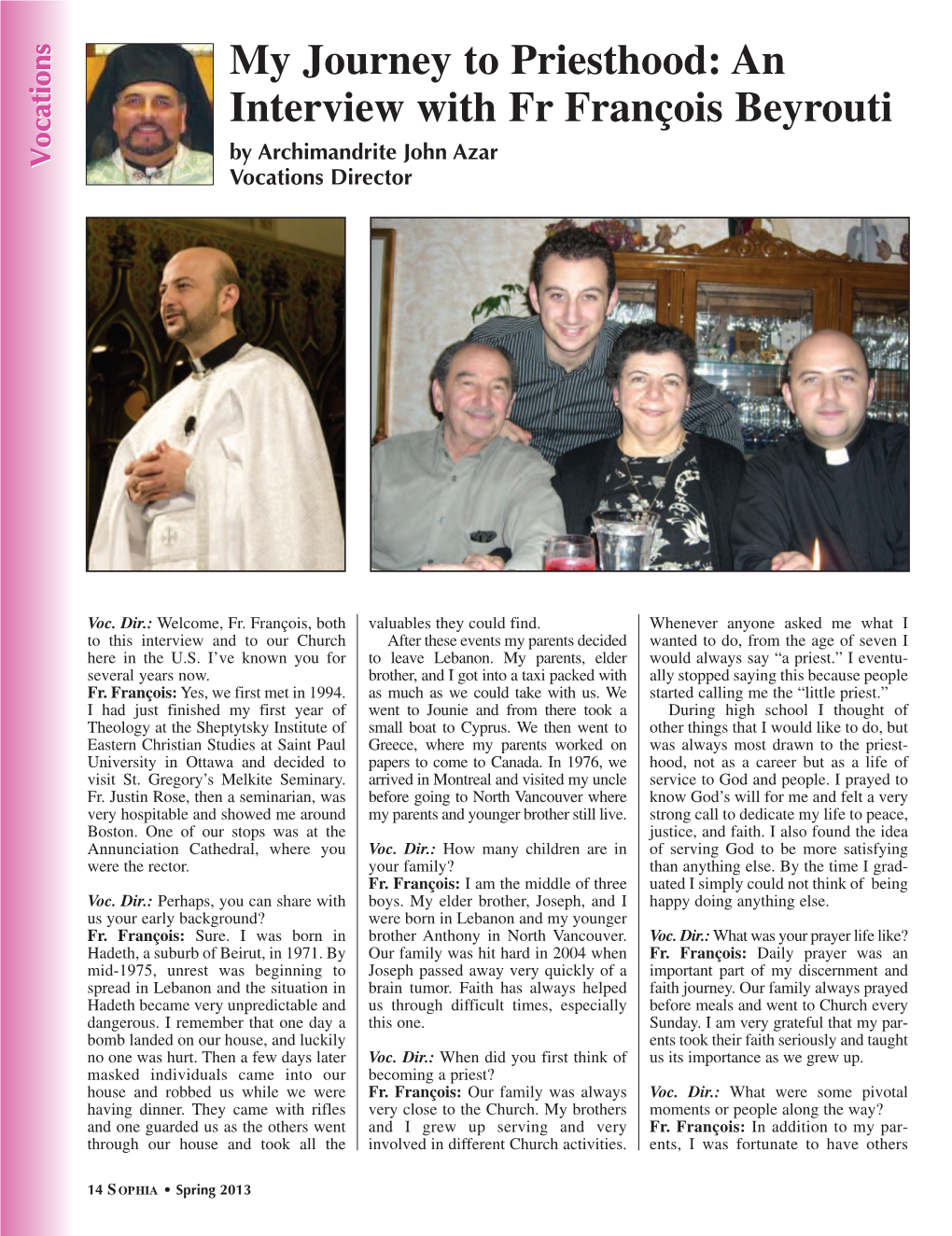 My Journey to Priesthood: an Interview with Fr François Beyrouti