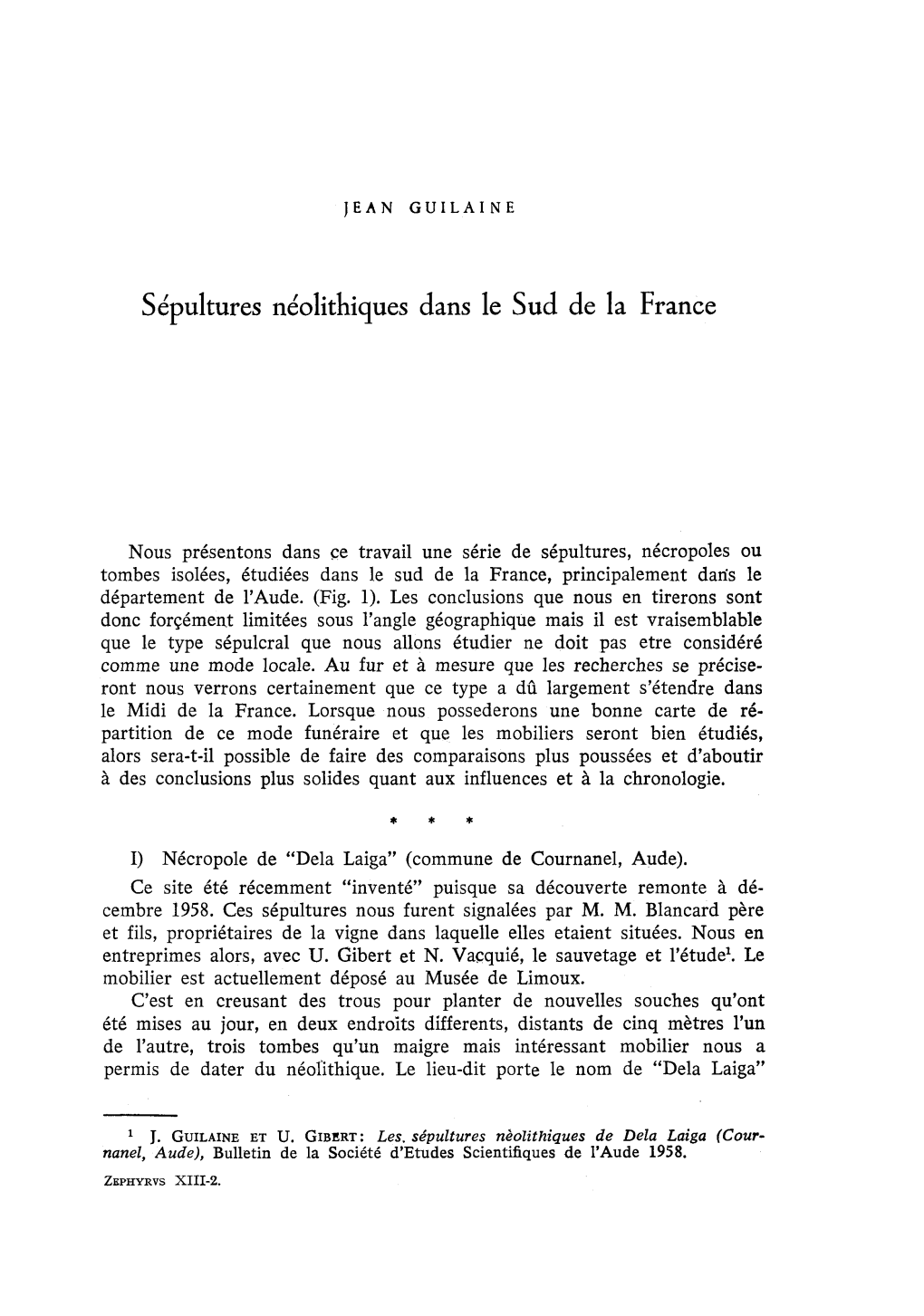 Sépultures Néolithiques Dans Le Sud De La France