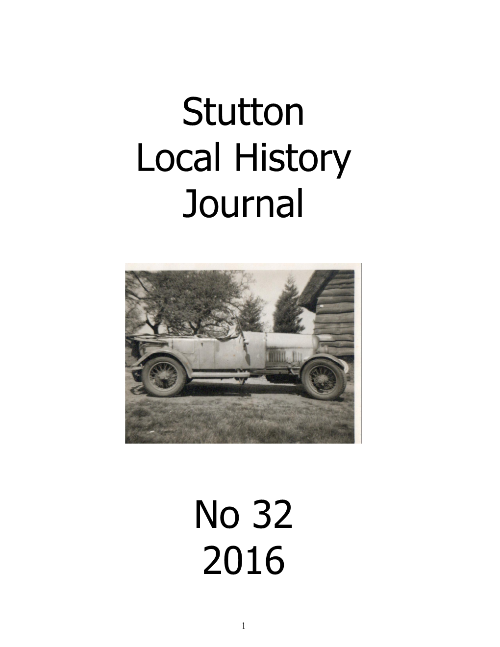 Stutton Local History Journal No 32 2016