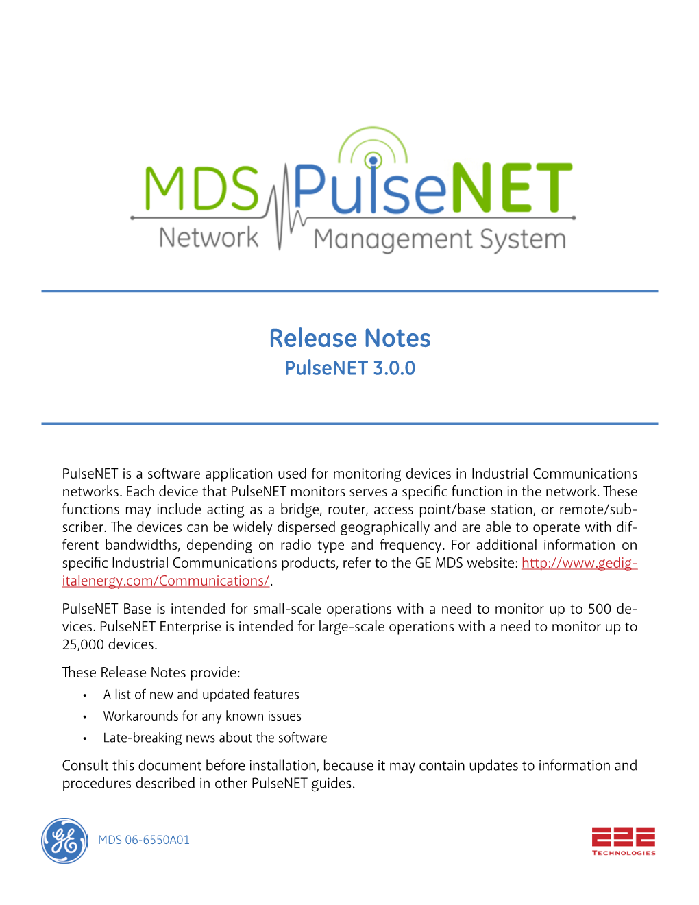 Release Notes Pulsenet 3.0.0