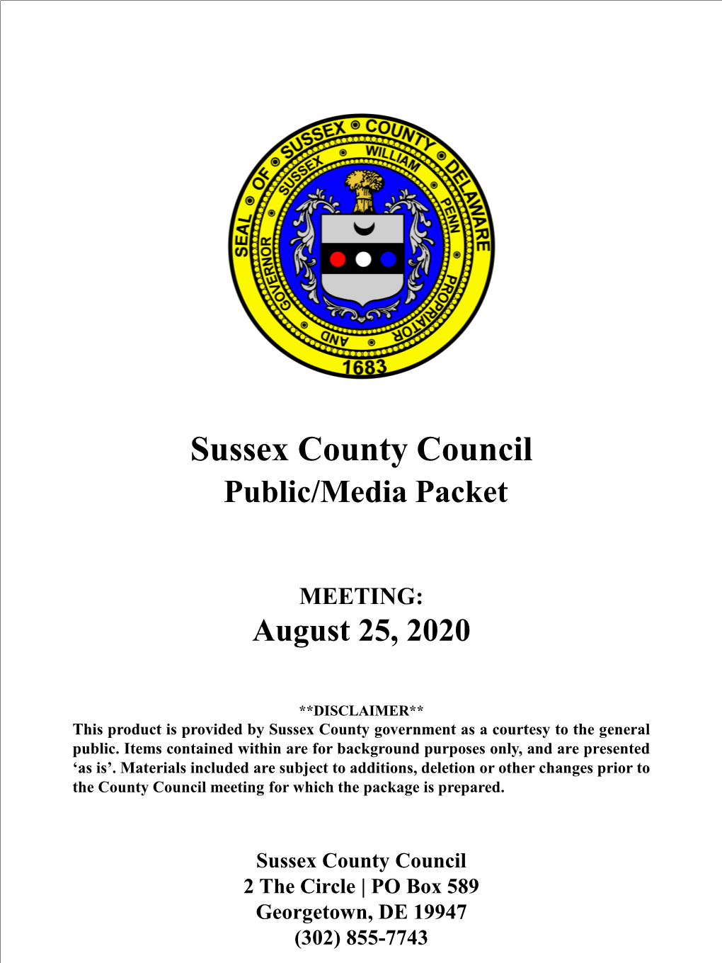 Sussex County Council Public/Media Packet