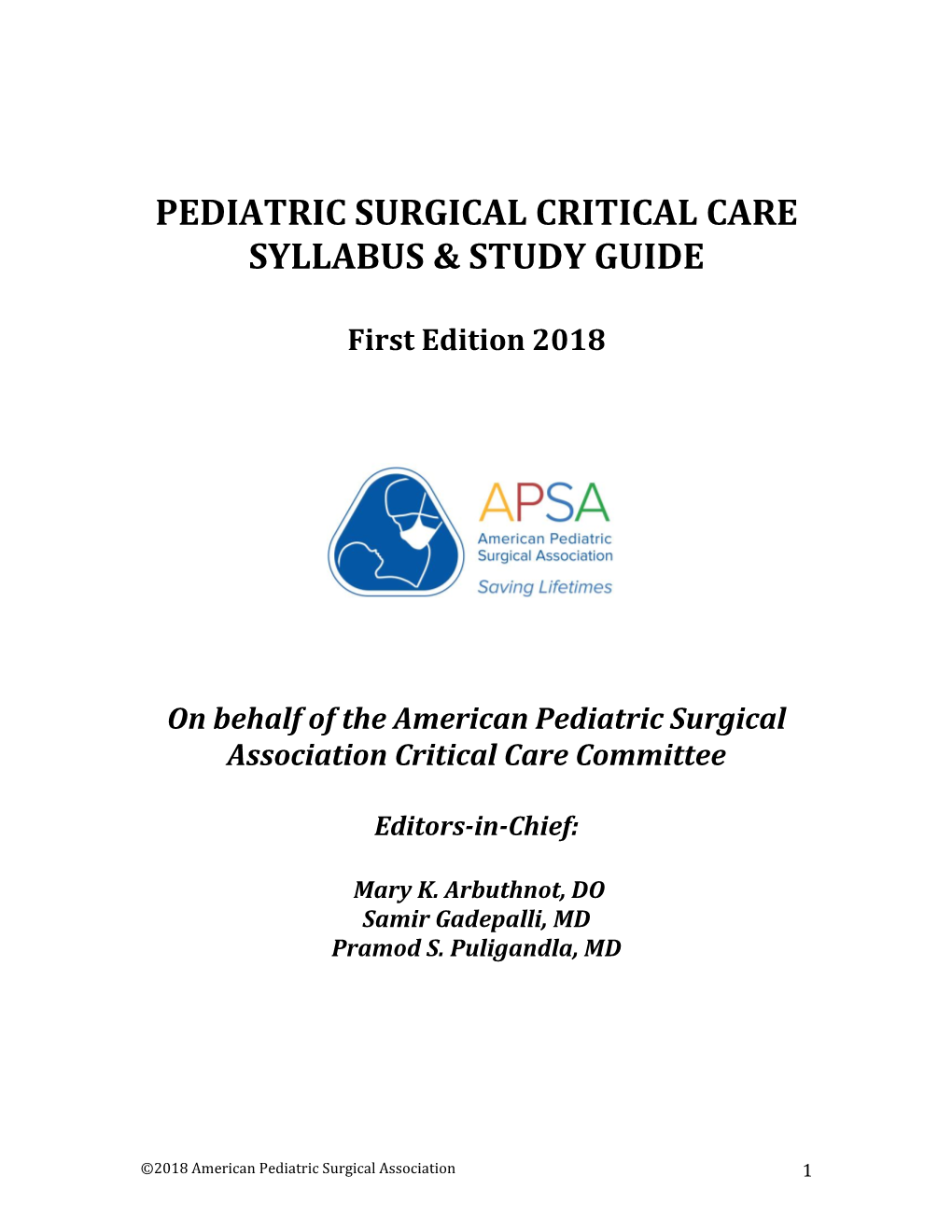 Critical Care Syllabus & Study Guide